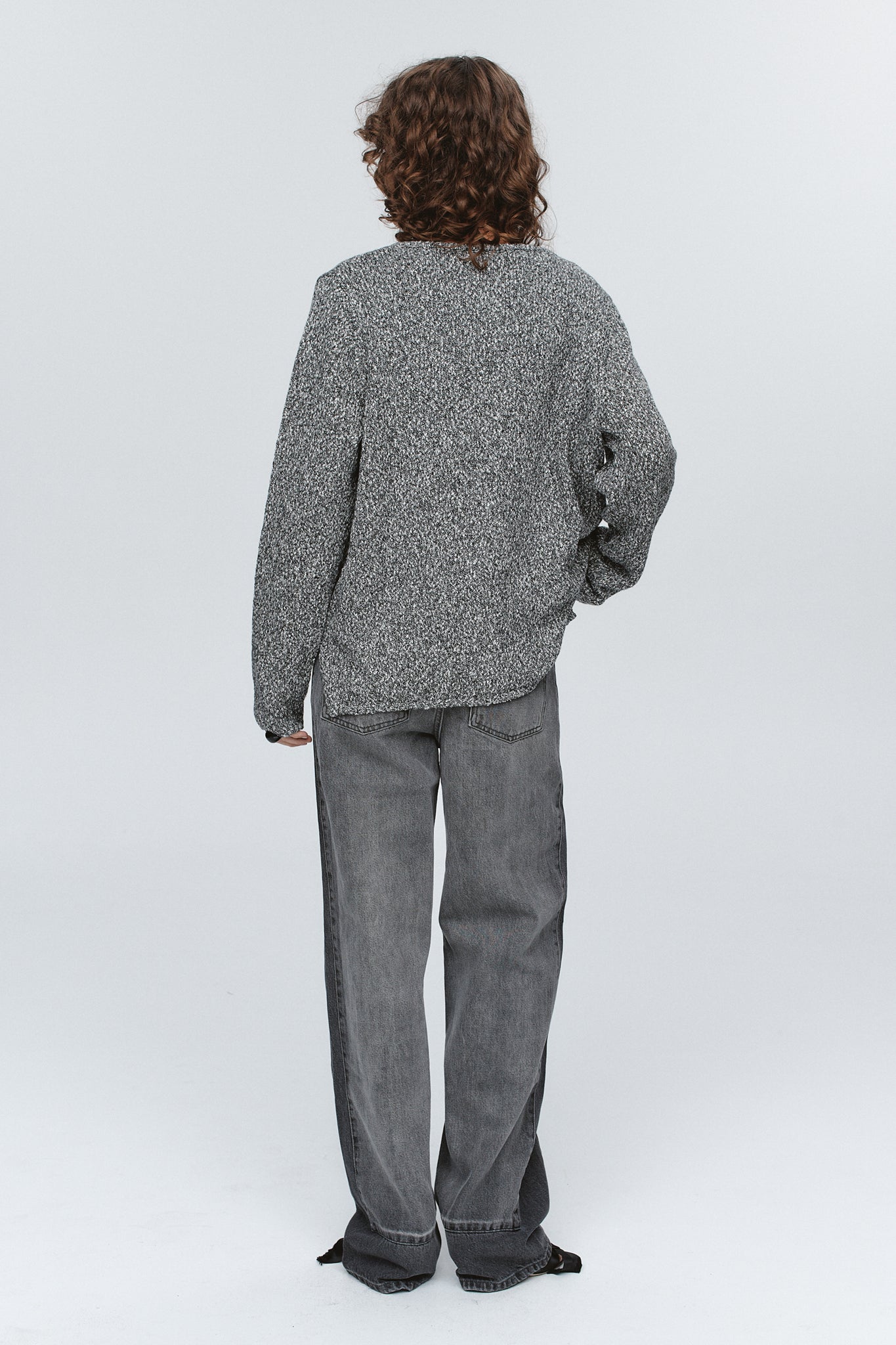 GABRIELLE JUMPER - BLACK / IVORY MELANGE