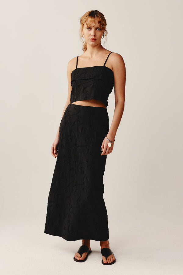 ALMA TOP - BLACK EMBROIDERY