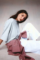 EDIE SHIRT - ROSEWOOD STRIPE