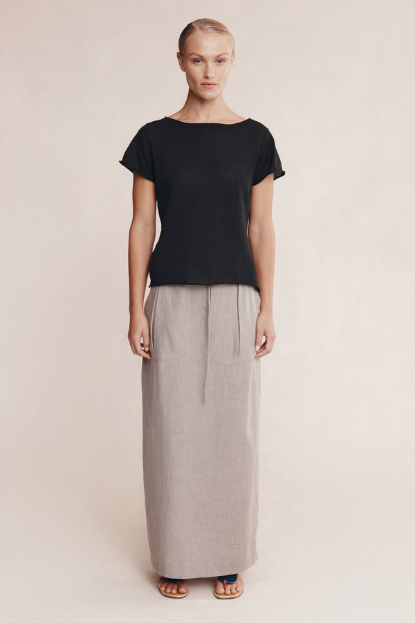 LILL KNIT TEE - BLACK