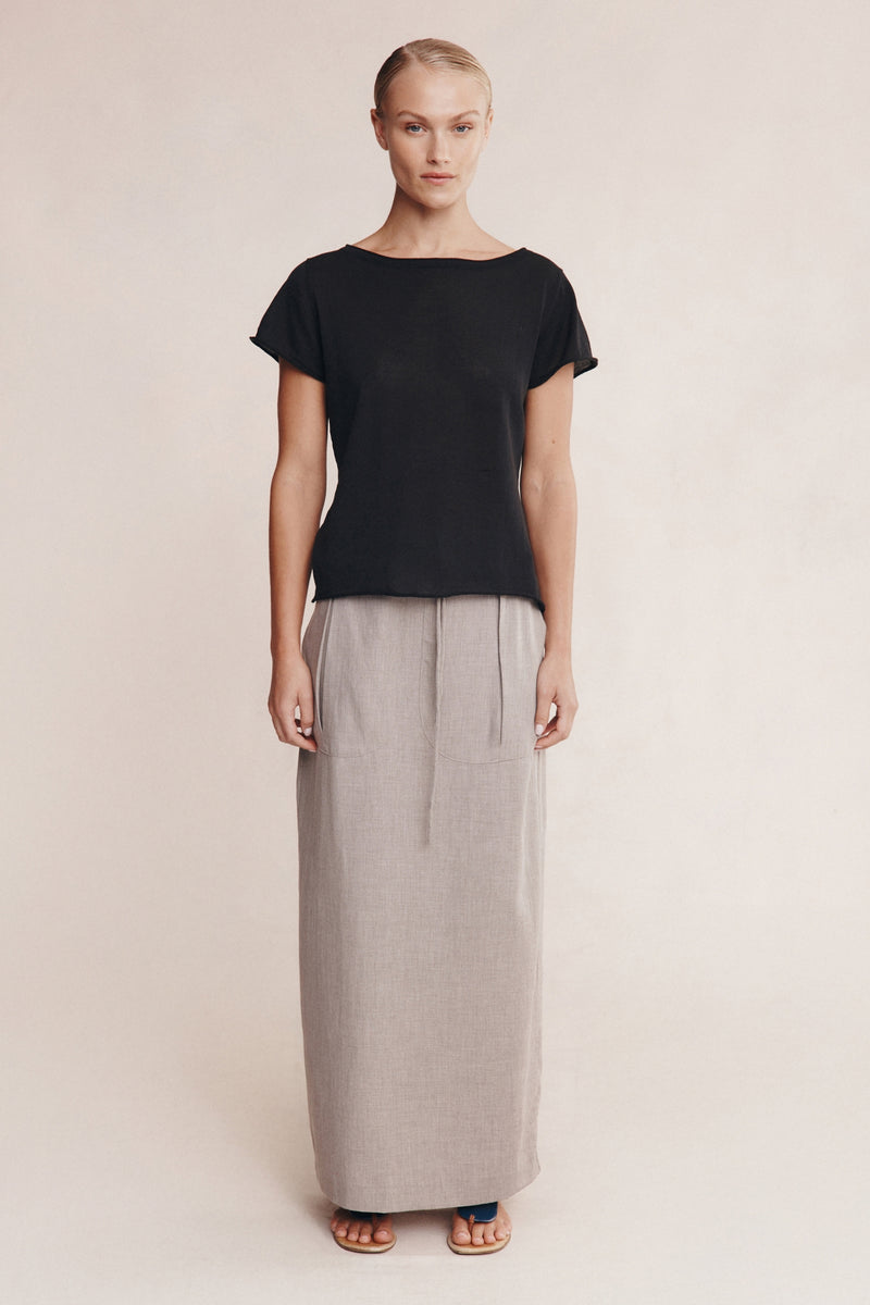 LILL KNIT TEE - BLACK
