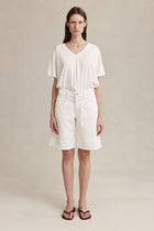 CROSS STITCH JEAN SHORT - BLANC