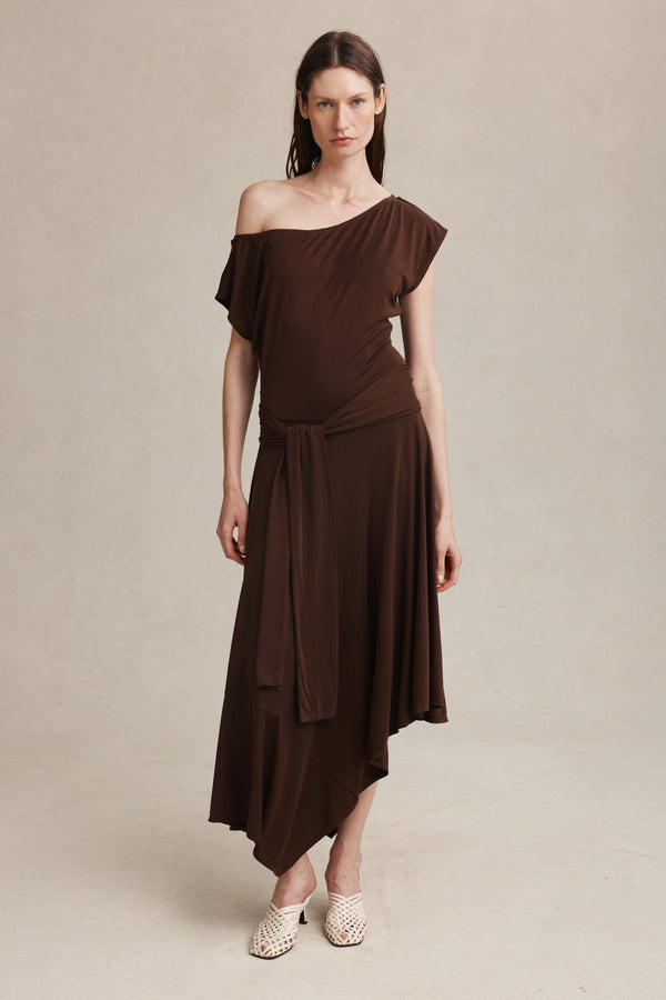 INEZ DRESS - CHOCOLATE