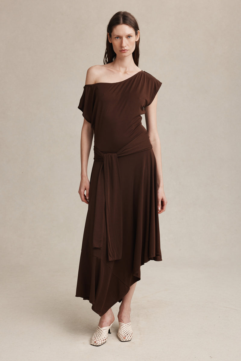 INEZ DRESS - CHOCOLATE