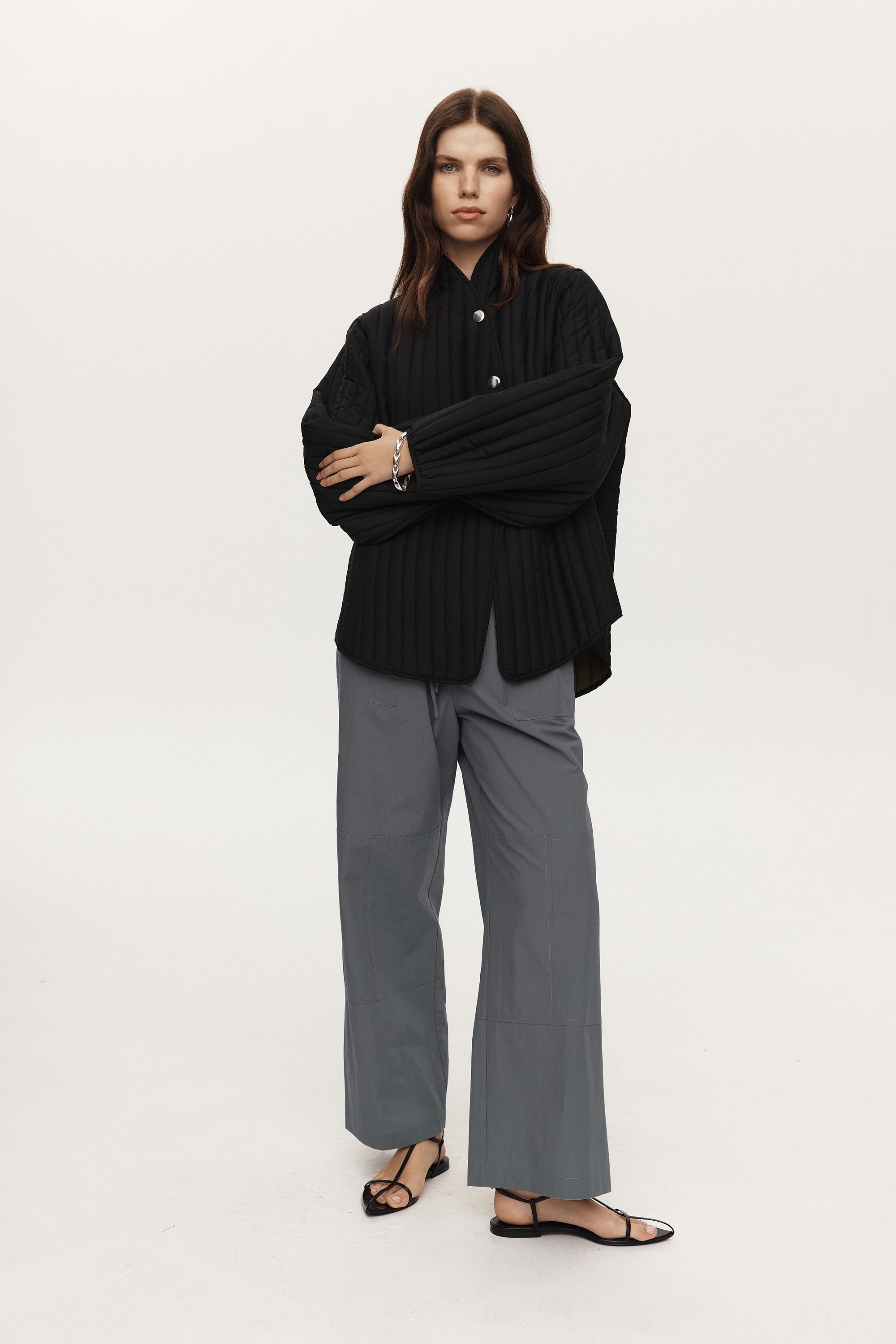AGNES JACKET - BLACK/CHOCOLATE
