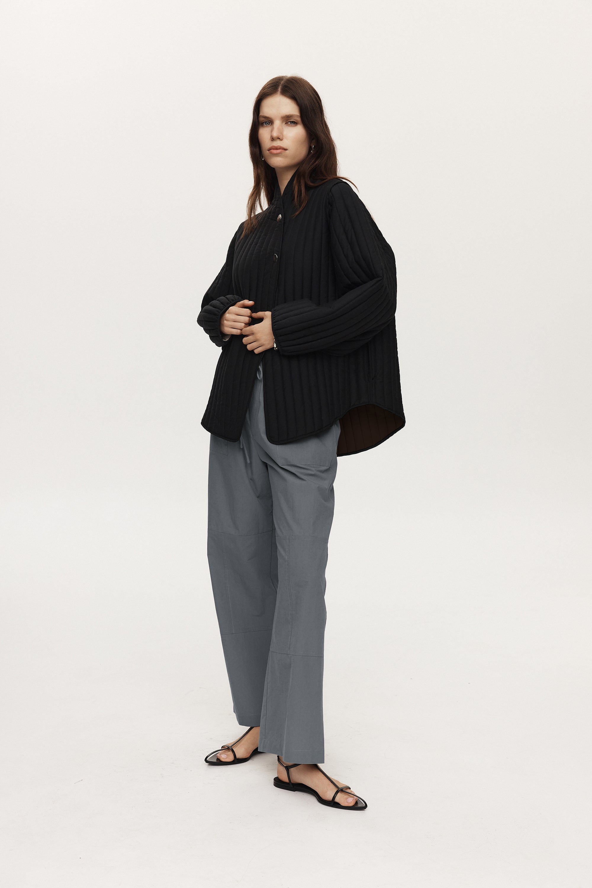 AGNES JACKET - BLACK/CHOCOLATE