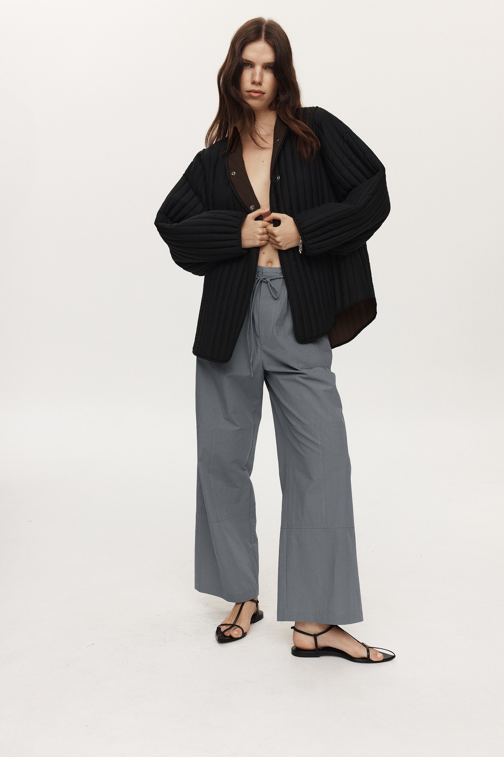 AGNES JACKET - BLACK/CHOCOLATE