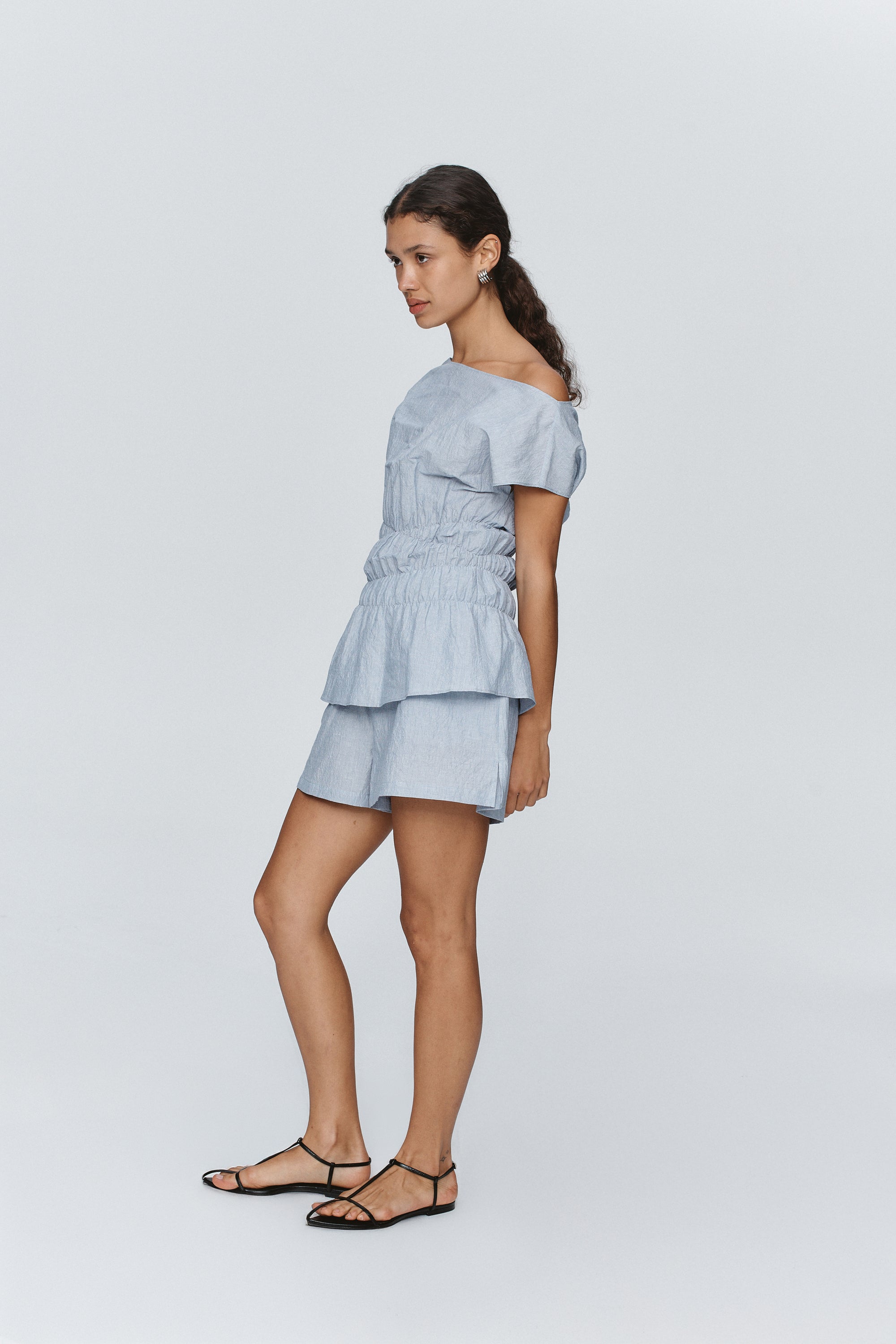 ALISA SHORT - BLUE STRIPE