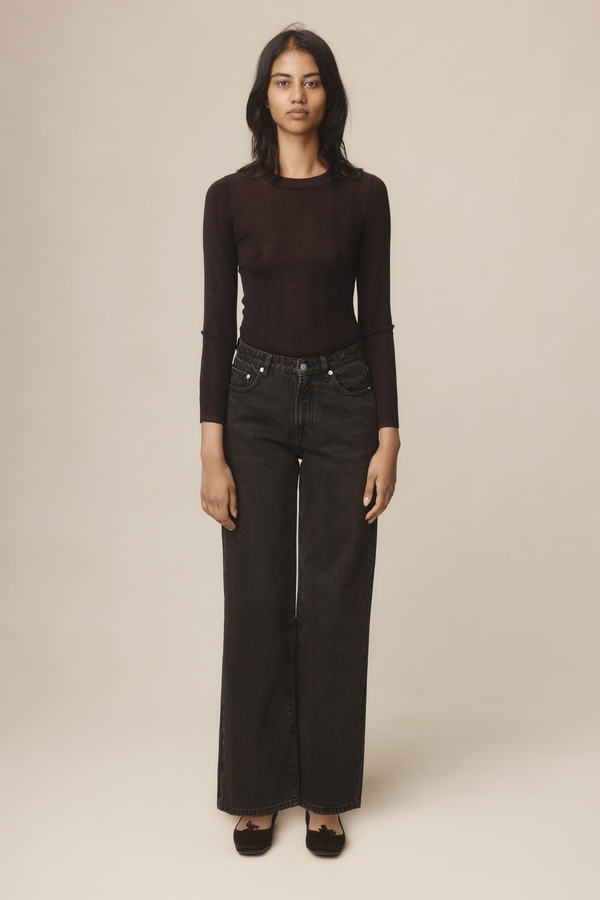 WIDE LEG JEAN - TOBACCO