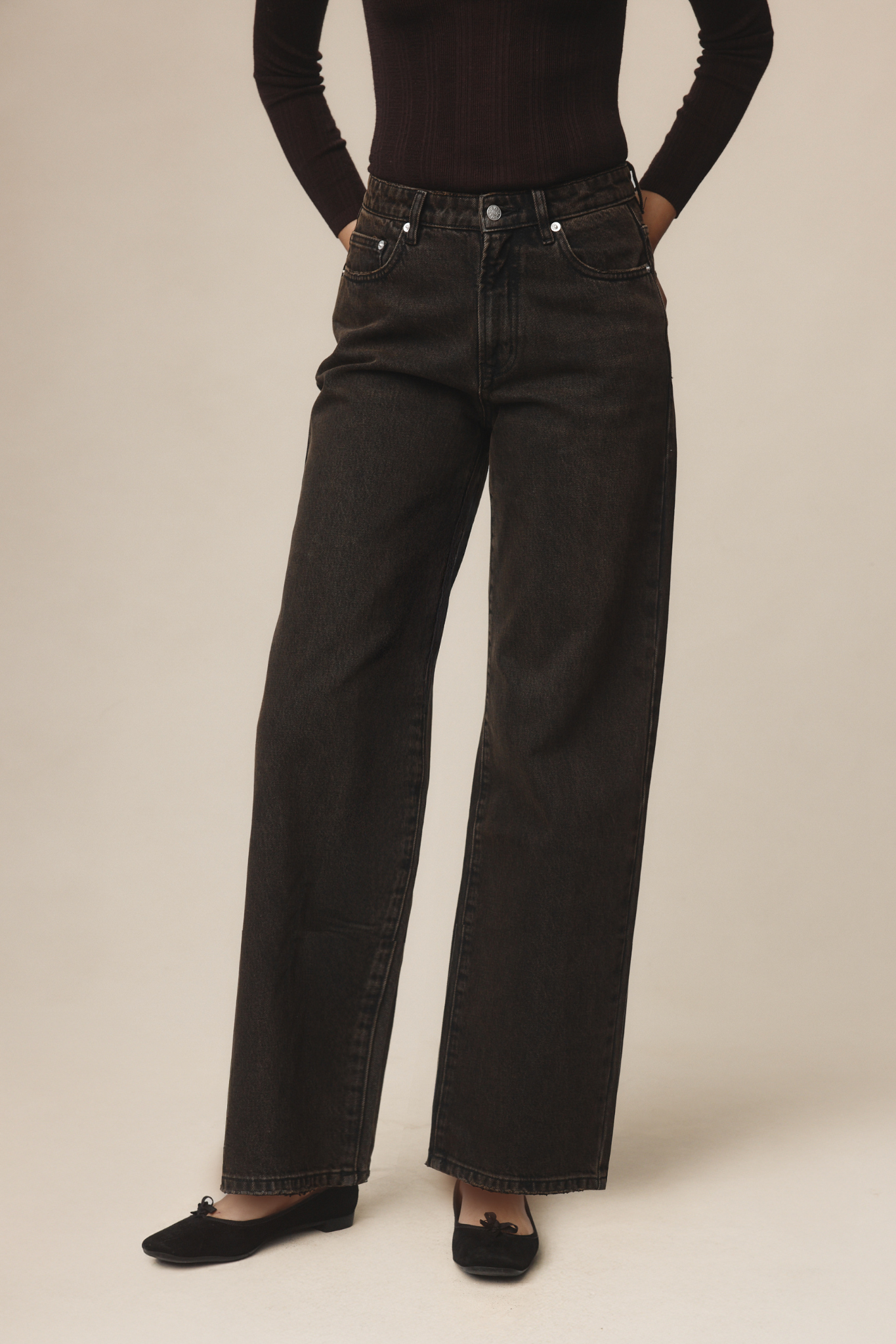 WIDE LEG JEAN - TOBACCO