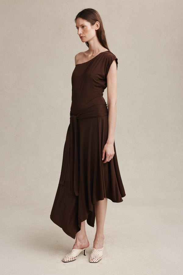 INEZ DRESS - CHOCOLATE