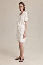 CROSS STITCH JEAN SHORT - BLANC