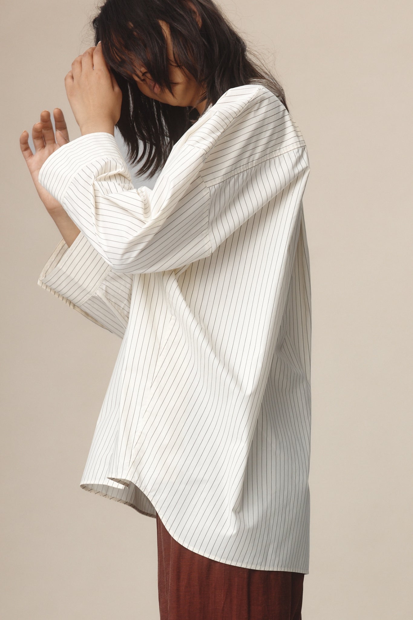 EDIE SHIRT - IVORY / BLACK STRIPE