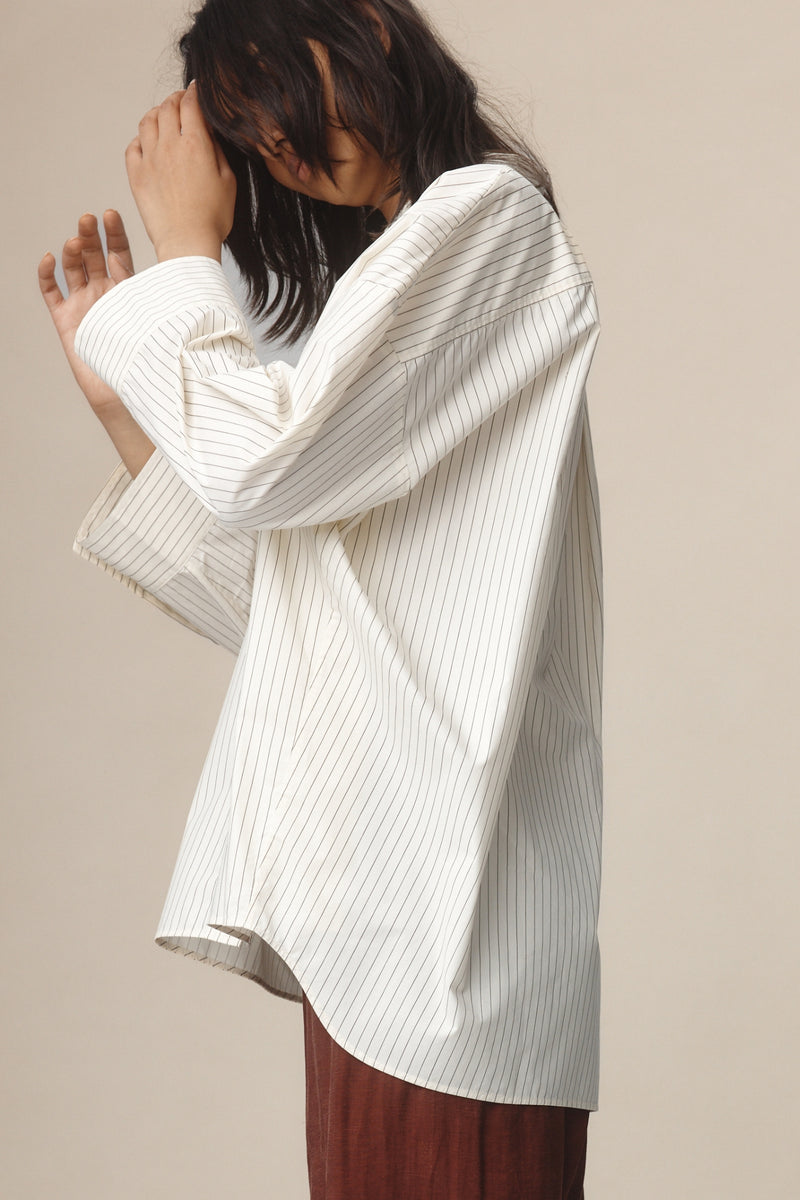 EDIE SHIRT - IVORY / BLACK STRIPE