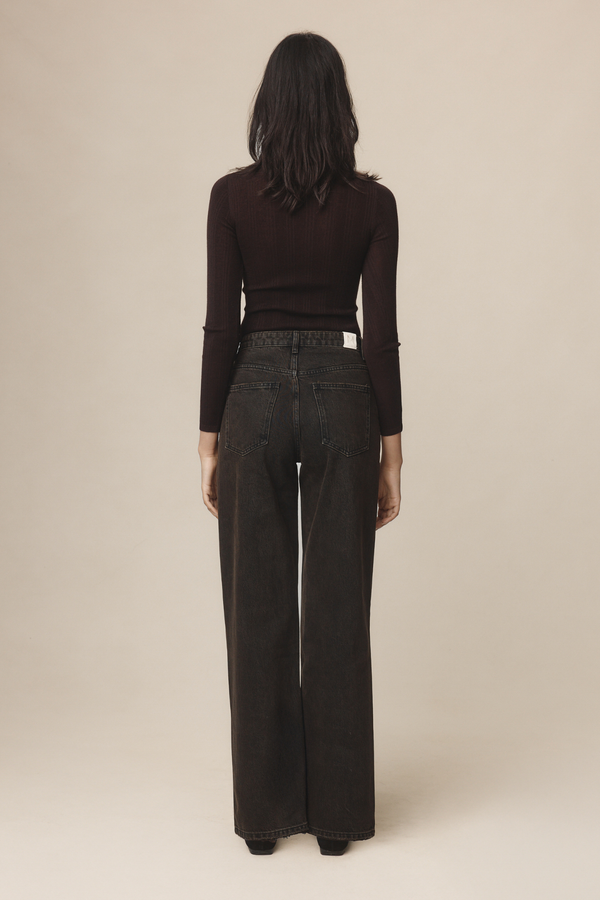 WIDE LEG JEAN - TOBACCO