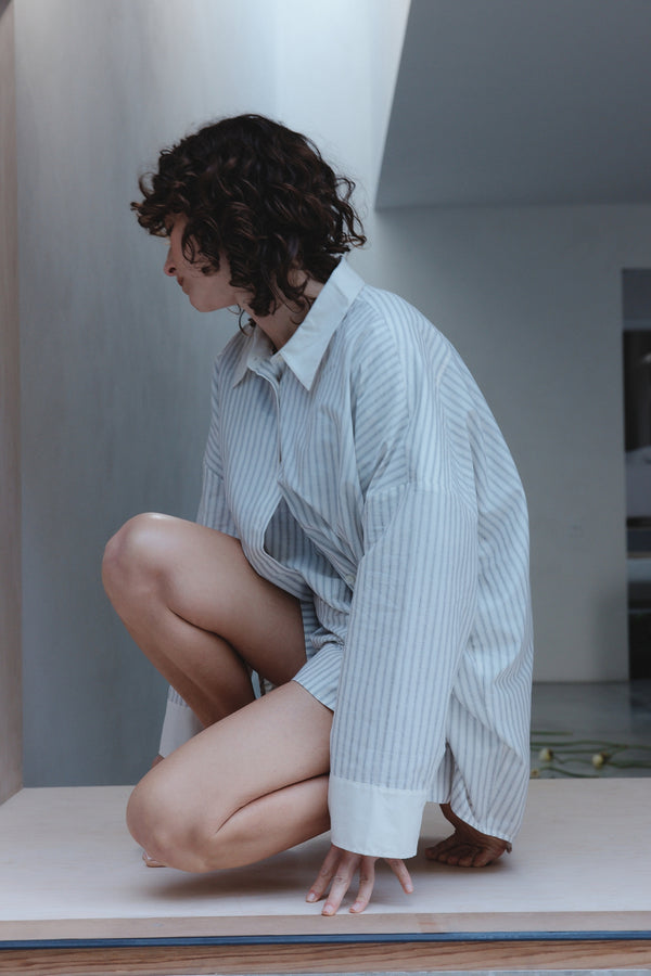 EDIE SHIRT - GREY STRIPE