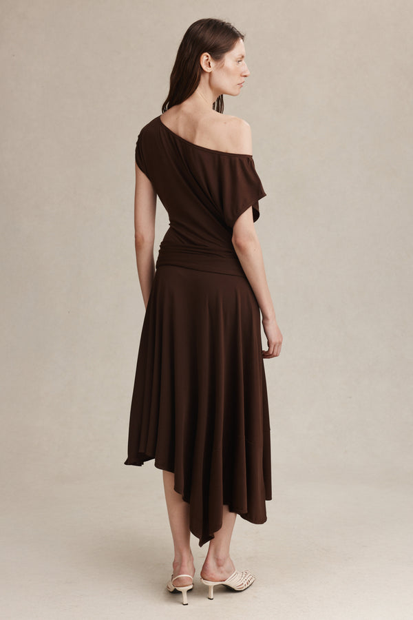 INEZ DRESS - CHOCOLATE