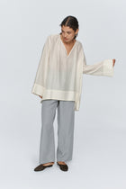 LOTTIE TOP - TEXTURED IVORY