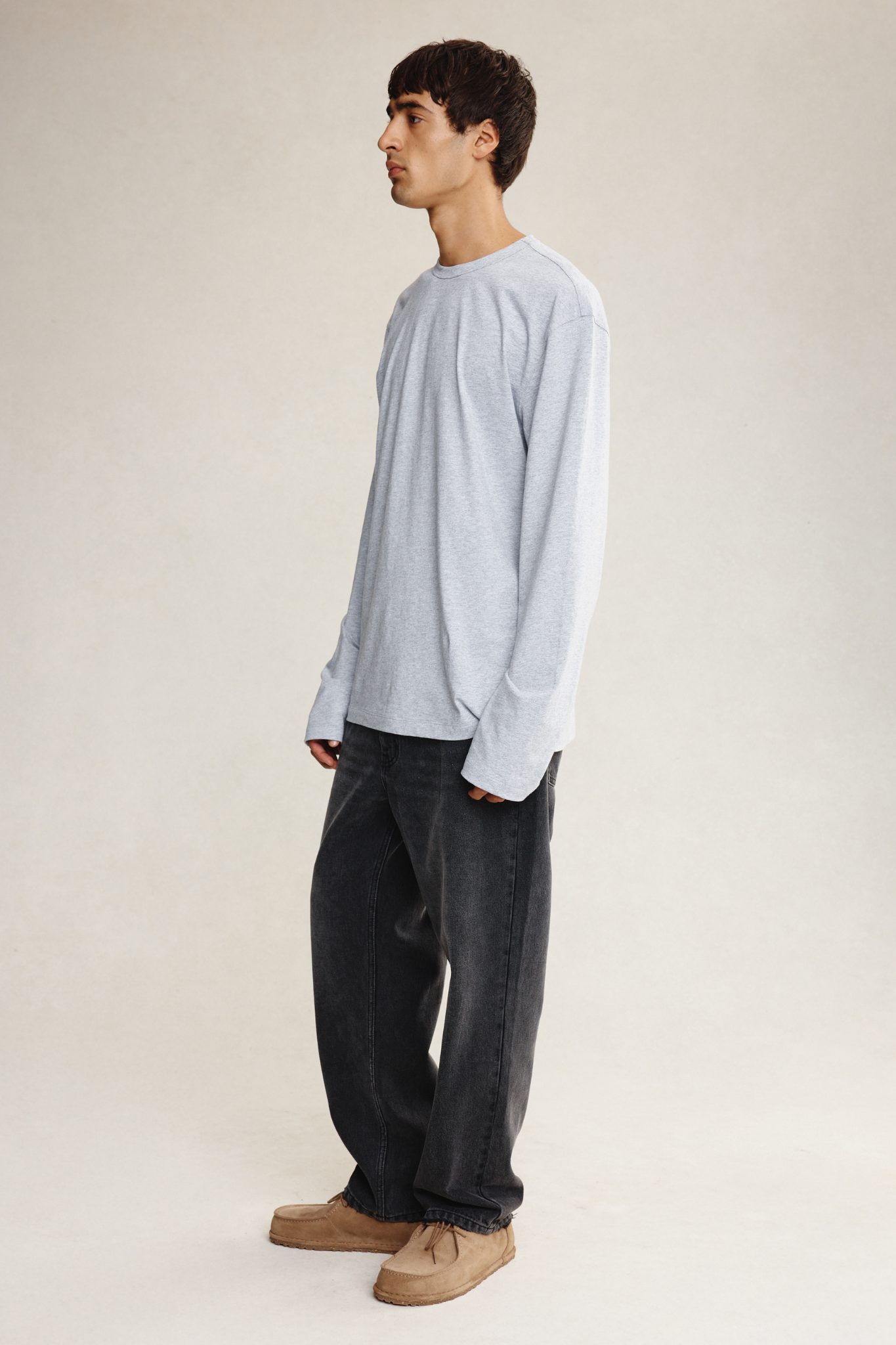 KOSTA LONG SLEEVE TEE - GREY MARLE