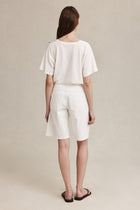 CROSS STITCH JEAN SHORT - BLANC