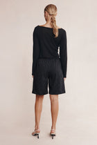 NARA SHORT - BLACK PIN STRIPE
