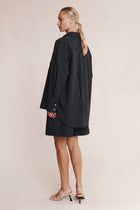 MELLA SHIRT - BLACK PIN STRIPE