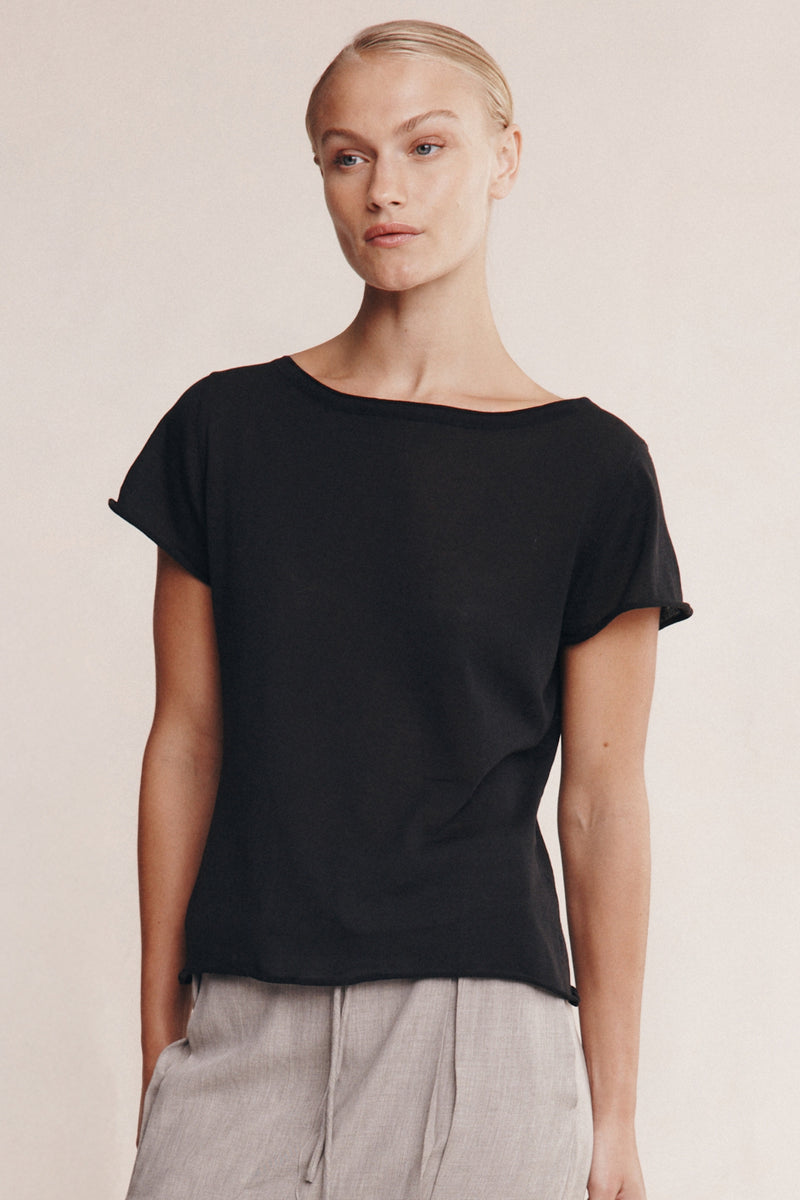 LILL KNIT TEE - BLACK