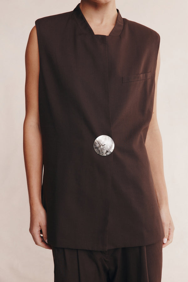 MORRIE VEST - CHOCOLATE