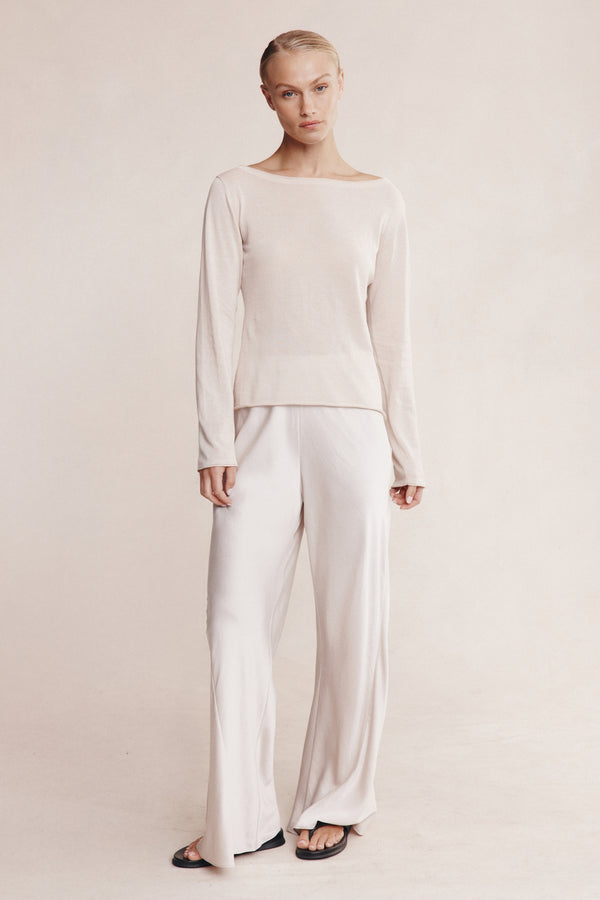 JILL KNIT TOP - PEARL