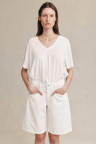 CROSS STITCH JEAN SHORT - BLANC