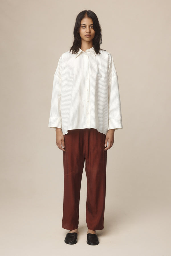 EDIE SHIRT - IVORY / BLACK STRIPE