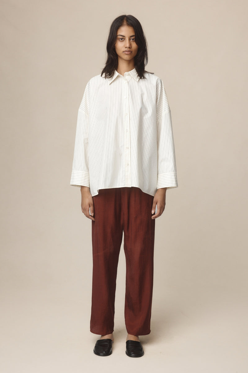 EDIE SHIRT - IVORY / BLACK STRIPE