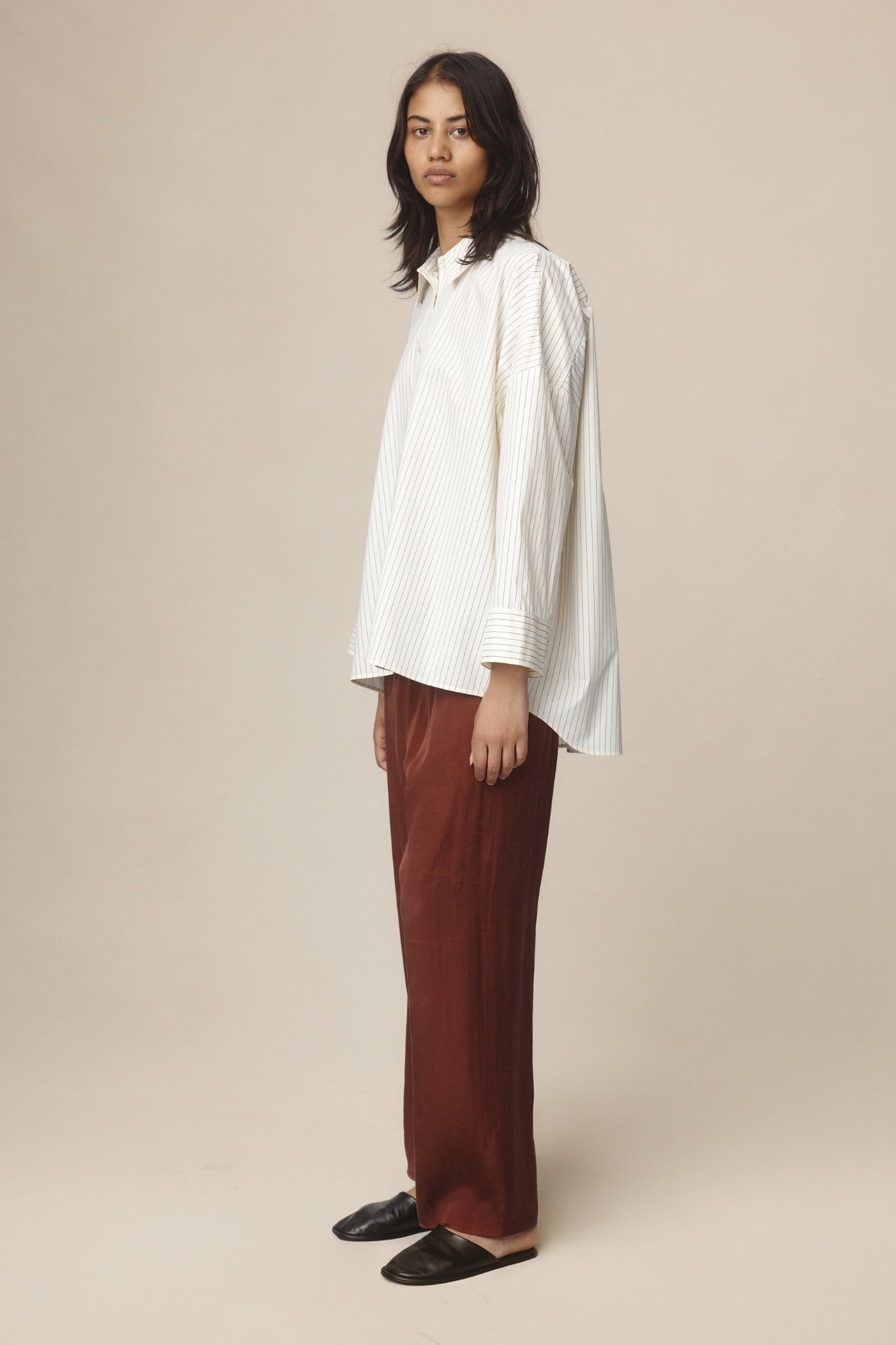 EDIE SHIRT - IVORY / BLACK STRIPE