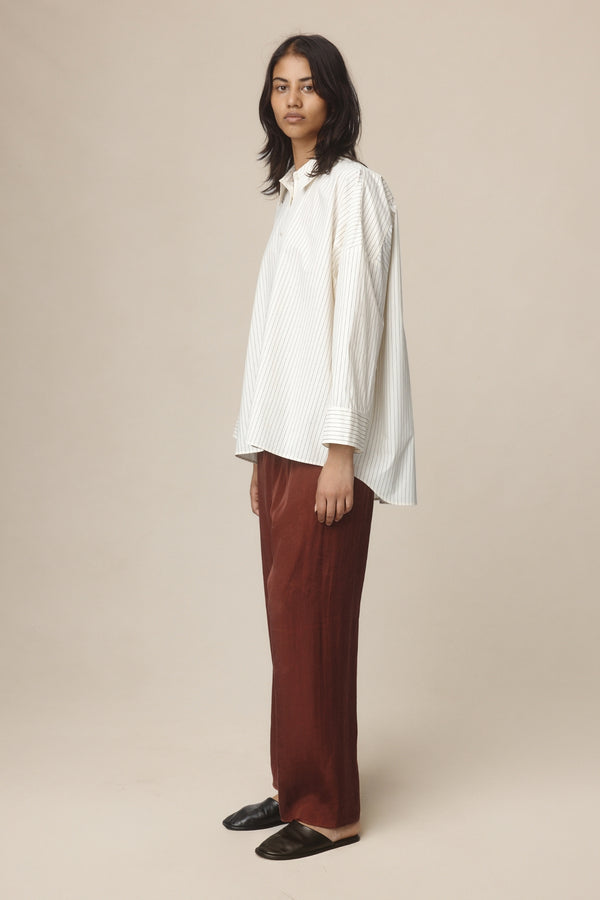 EDIE SHIRT - IVORY / BLACK STRIPE