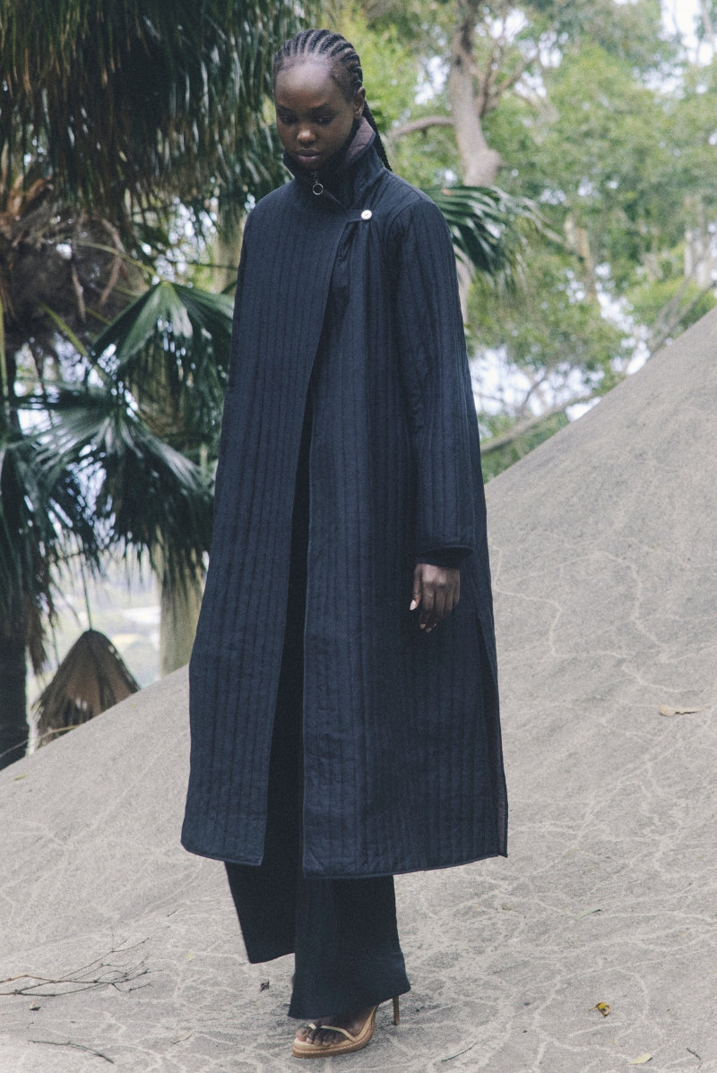 ELI COAT - BLACK / TAPENADE