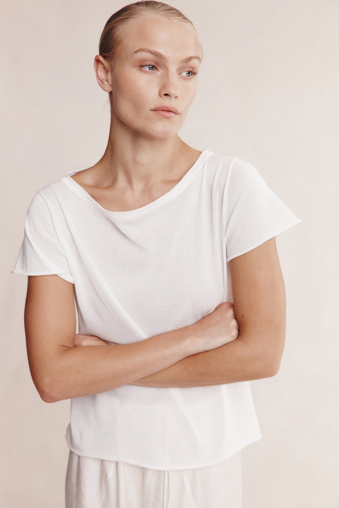 LILL KNIT TEE - IVORY