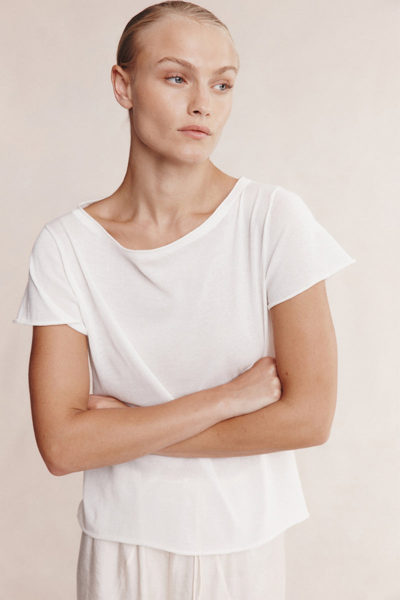 LILL KNIT TEE - IVORY