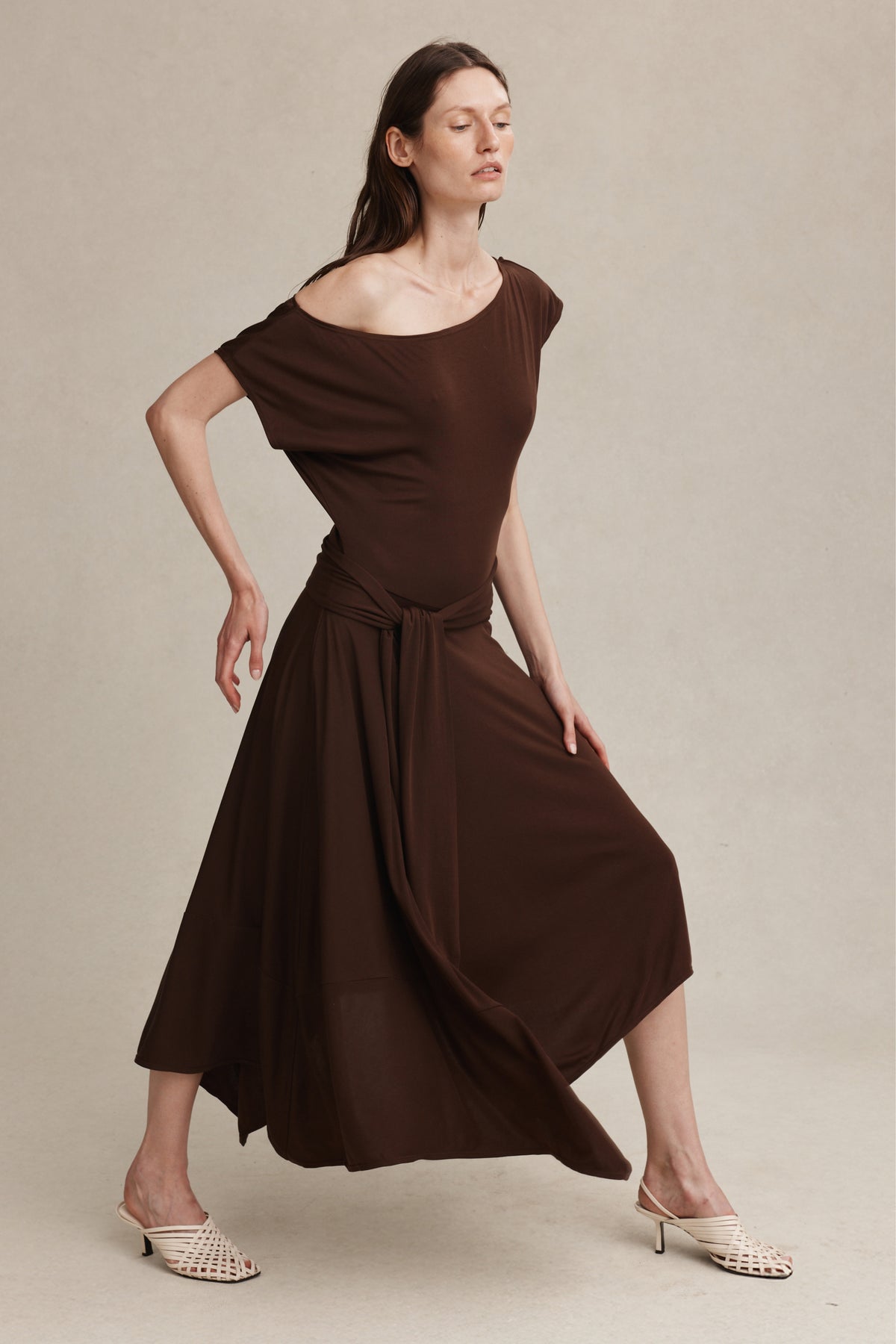 INEZ DRESS - CHOCOLATE