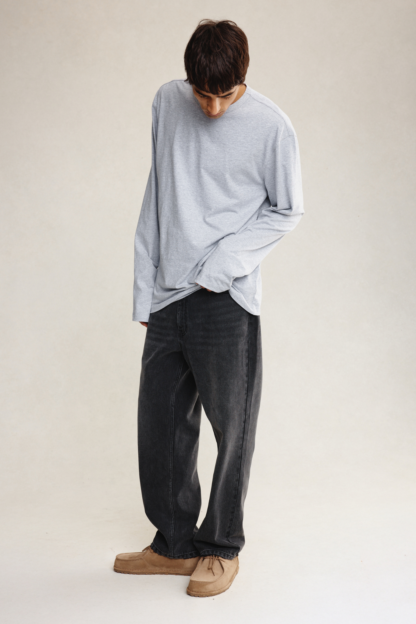 KOSTA LONG SLEEVE TEE - GREY MARLE