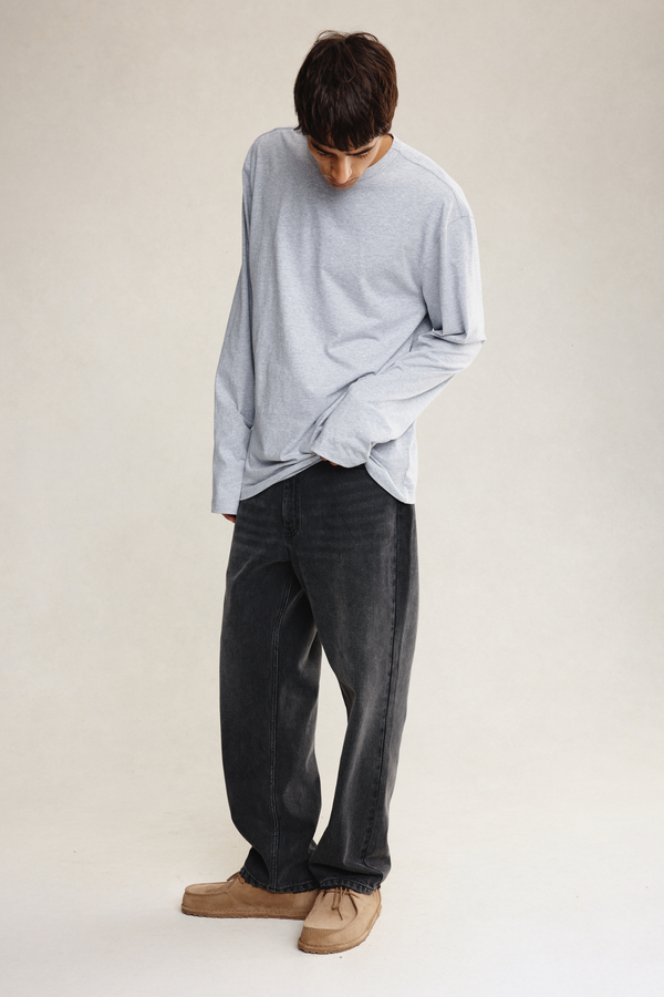 KOSTA LONG SLEEVE TEE - GREY MARLE
