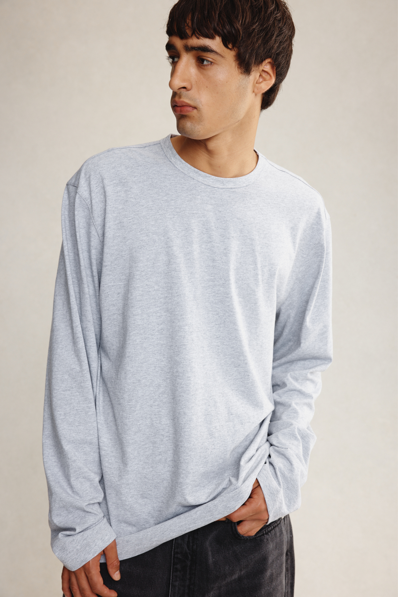 KOSTA LONG SLEEVE TEE - GREY MARLE