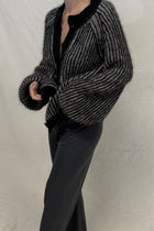 JASPER CARDIGAN - BLACK / GREIGE