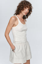 ALISA SHORT - GREY STRIPE