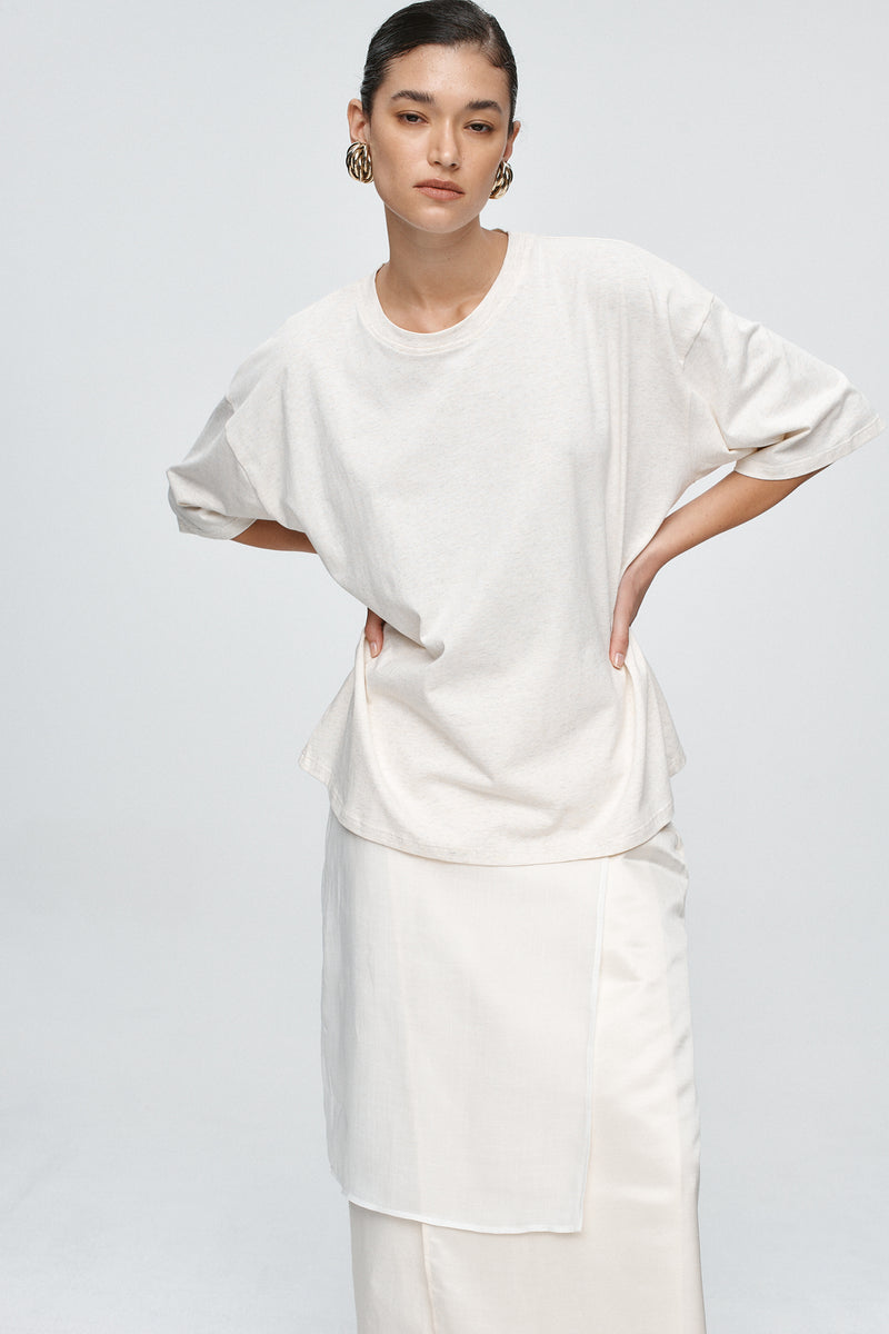 AUSTIN TEE - OAT MARLE