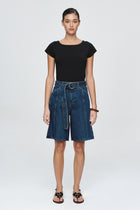 BELTED JEAN SHORT - CLASSIC BLUE