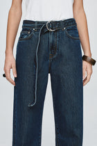 BELTED WIDE LEG JEAN - CLASSIC BLUE