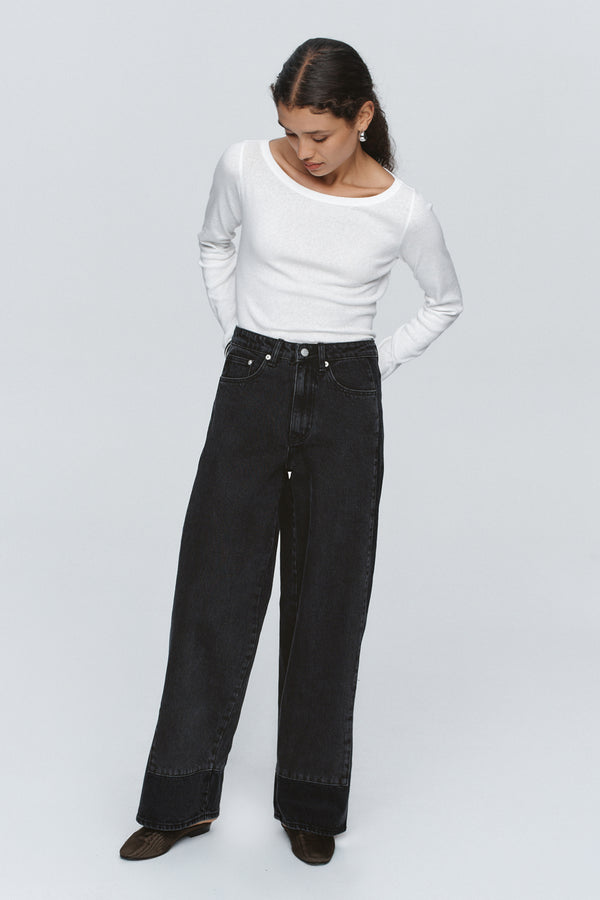 BORDER JEAN - BLACK/BLACK WASHED