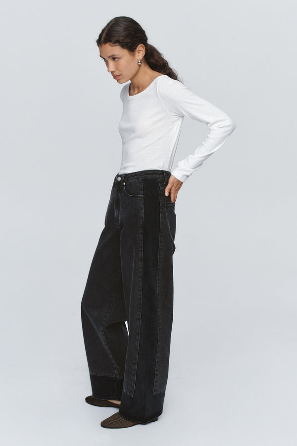 BORDER JEAN - BLACK/BLACK WASHED