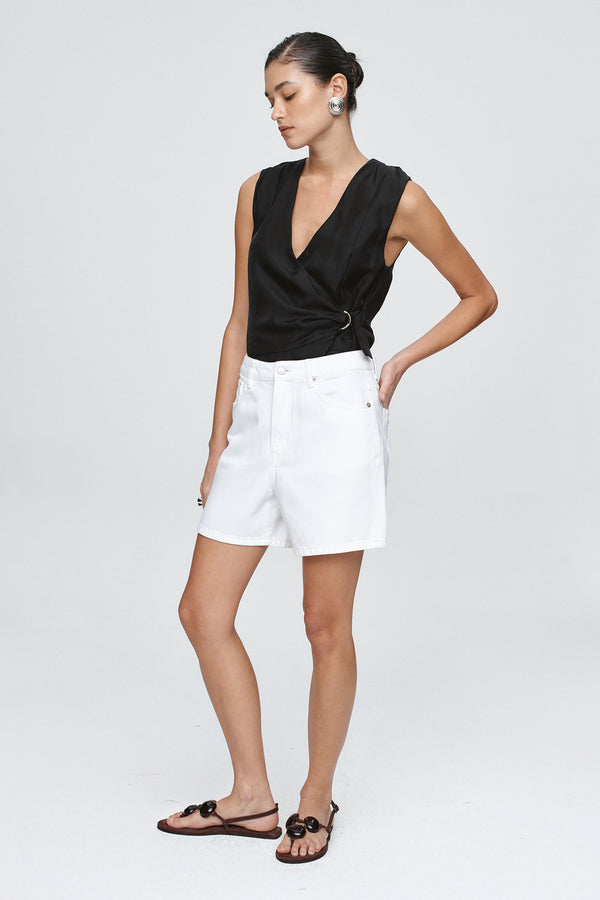 CLASSIC JEAN SHORT - BLANC