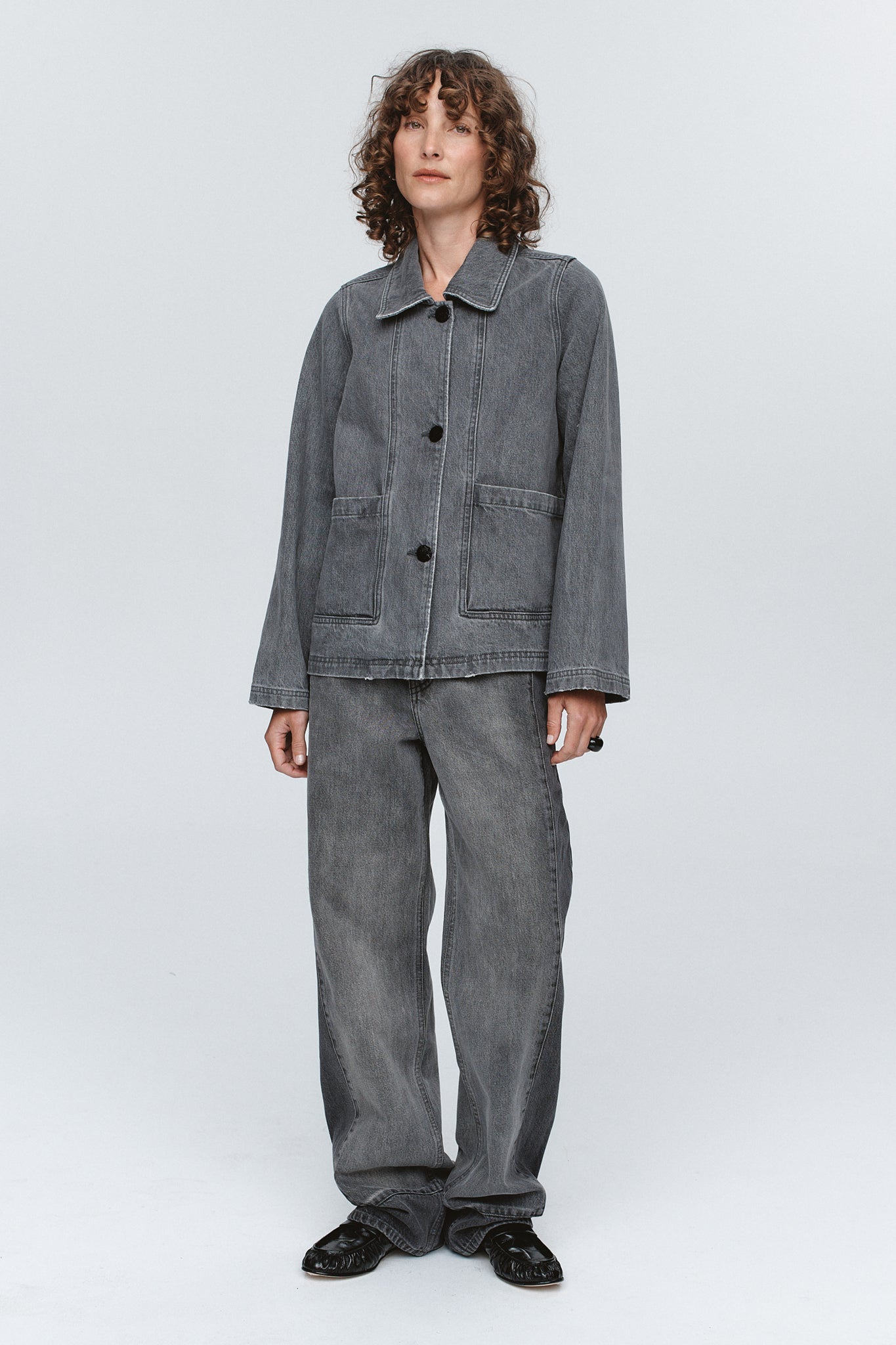 CROPPED PEA JACKET - STONE